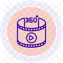 Panoramic Video Line Icon Icon