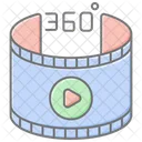 Panoramic Video Lineal Color Icon Icon