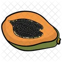 Papaya Healthy Fruit Half Cut Papaya Icon