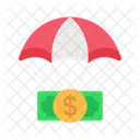 Parachute Money Flat Icône