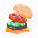 Cheeseburger Hamburger Patty Burger Icono