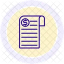 Payment Receipt Line Icon Icon