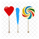 Peppermint Candies Swirl Lollipops Twisted Pops Icon