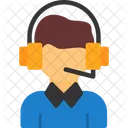 Person With Headset Symbolizing Communication Customer Support Communication Icon