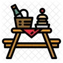 Picnic Table Basket Icon