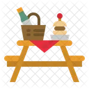 Picnic Table Basket Icon