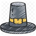 Pilgrim Hat Clothes Dinner Icon