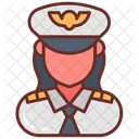 Pilot Captain Female Pilot Icon