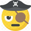 Pirata Tapa Olho Emoticon Ícone