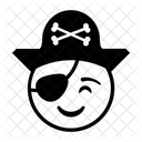 Outline Pirate Smiley Icon