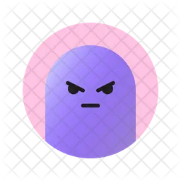 Pissed Off Face With Flat Mouth Emoji Icon