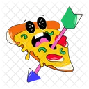 Pizza Slice Pizza Piece Scared Pizza Icône