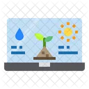 Laptop Plants Water Icon