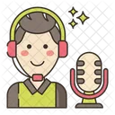 90 Podcasting Illustration 아이콘