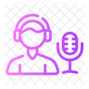 Podcaster Radio Jockey Microphone Symbol