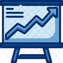 Liniendiagramm Marketing Meeting Geschaftsprasentation Symbol