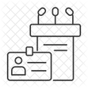 연단 대중연설 회의 아이콘