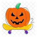 Pumpkin Skate Halloween Skating Halloween Pumpkin Icon