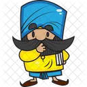 Hombre Bigote Hombre Hombre Punjabi Icono