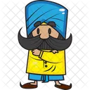 Hombre Bigote Hombre Hombre Punjabi Icono