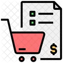 Purchasing Receipt Shopping Icon