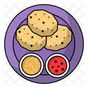 Chola Bhatura Indian Traditional Dish Icon