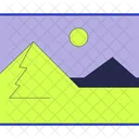 Pyramids in desert land at bright sun  Icon