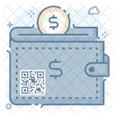 Qr Code Wallet Quick Response Code Matrix Barcode Icône