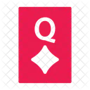 Queen Of Diamonds Poker Card Casino Icon