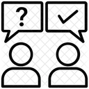質問する、答える、良い反応 アイコン