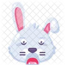 Rabbit afraid expression face  Icon