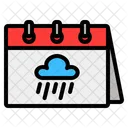 Rainy Rainy Weather Calendar Rainy Season Calendar Icône