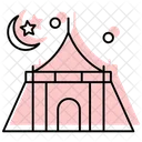 Ramadan Tent Color Shadow Thinline Icon 아이콘