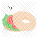 Rebanada de bagel  Icono