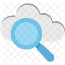 Recherche Dans Le Cloud Nuage Avec Loupe Recherche Dans Le Cloud Computing Icône