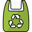 Recycelte Plastiktüte  Symbol