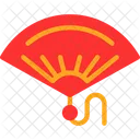 Red Fan Traditional Accessory Cultural Symbol Icon