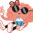 Relax The Brain Brain Cartoon Icon