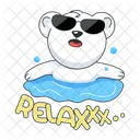 Pool Bear Relaxing Bear Cute Bear アイコン