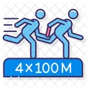 Relevos De 100 M Carrera De Relevos Carrera Icono