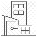 Icone De Linha Fina De Reforma De Edificio Ícone