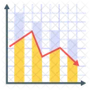 Rezession Balkendiagramm Datenruckgang Symbol