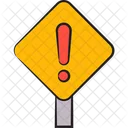 Road Exclamation Sign Icon