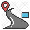 Road Tracking Winding Icon