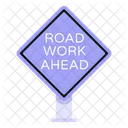 Road Work Ahead Road Post Traffic Board アイコン