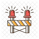 Roadblock With Siren  Icon