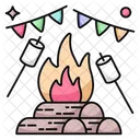 Roasting Marshmallows Outdoor Cooking Campfire Icon