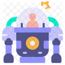 Flat Edited Robot Icon