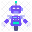 Flat Edited Robot Icon