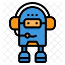 Roboter Unterstutzer Kopfhorer Symbol